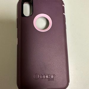 Pink and purple iPhone X otterbox case